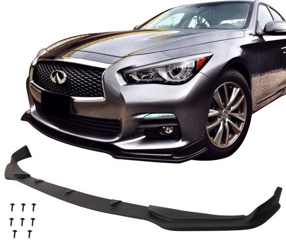 2014-2017 Infiniti Q50 Base Type-T Polyurethane Front Bumper Lip - IKN-BLF-IQ5014T-PU