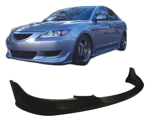2004-2005 Mazda 3 4DR Front Bumper Lip K-Style Poly-Urethane - BLF-MAZ304IK-PU