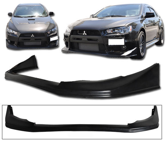 2008-2012 Mitsubishi EVO X Front Bumper Lip J-Style Poly-Urethane - BLF-MEVO10J-