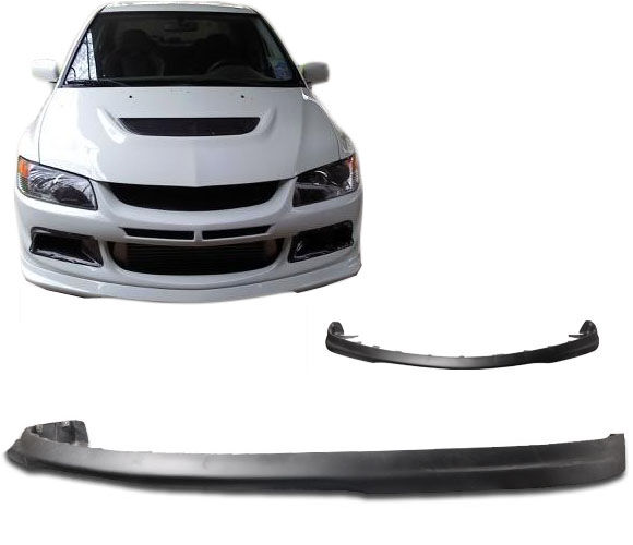 2003-2005 Mitsubishi EVO 8 Front Bumper Lip J-Style Poly-Urethane - BLF-MEVO8J-P