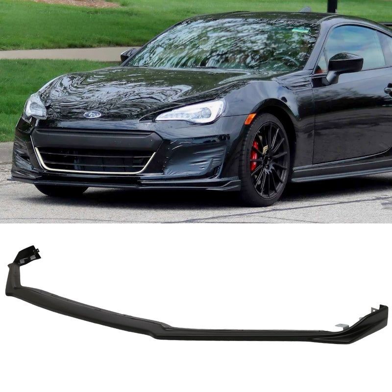 2017-2020 Subaru BRZ STI Style Polyurethane Black Front Bumper Lip - BLF-SBRZ17STI-PU