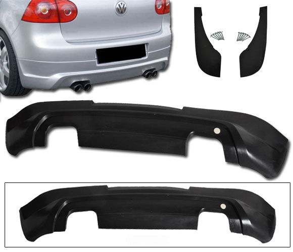 2005-2008 VW Golf 5 Rear Bumper Lip Type-O Poly-Urethane - BLR-VG05O-PU