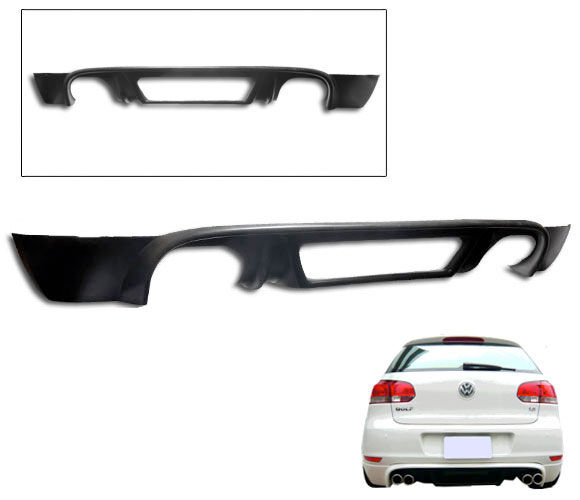 2009-2011 VW Golf 6 Rear Bumper Lip Rieger Style Poly-Urethane - BLR-VG09R-PU