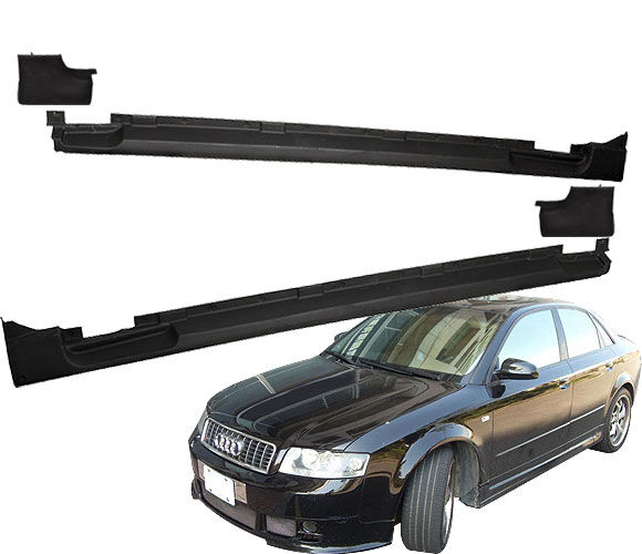 2002-2005 Audi A4 Type-A Poly-Urethane Side Skirt - BLS-AA402A-PU