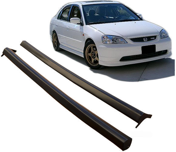 2001-2003 Honda Civic 2 4dr Side Skirt Rs-Style Poly-Urethane - BLS-HC01RS-PU