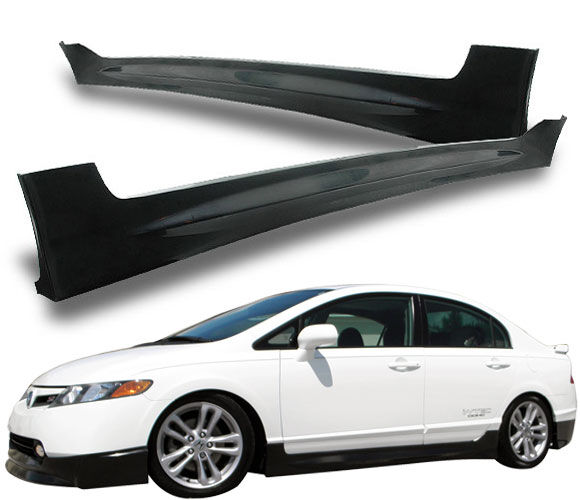 2006-2009 Honda Civic 4DR Side Skirt Mugen Style Polypropylene - BLS-HC064RR-PP