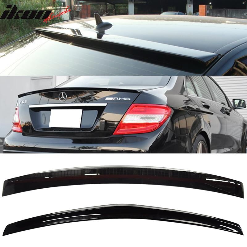 2010-2016 Mercedes Benz E-Class W212 4DR Sedan Trunk + Roof Spoiler/Wing Combo 2PC Black #040