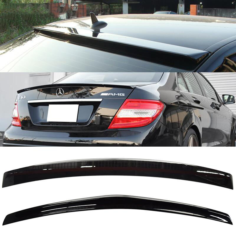 2010-2016 Mercedes Benz E-Class W212 4DR Sedan Trunk + Roof Spoiler/Wing Combo 2PC Black #040 - CB-A004825