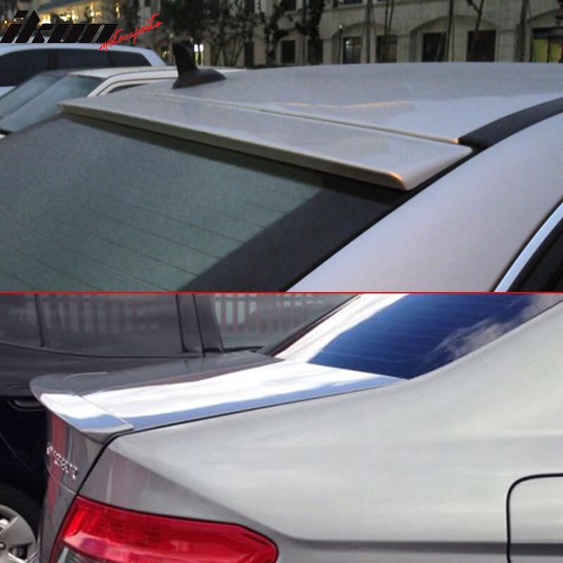 2008-2014 Mercedes Benz C-Class W204 Sedan Trunk + Roof Spoiler/Wing Combo 2PC Iridium Silver Metallic #744