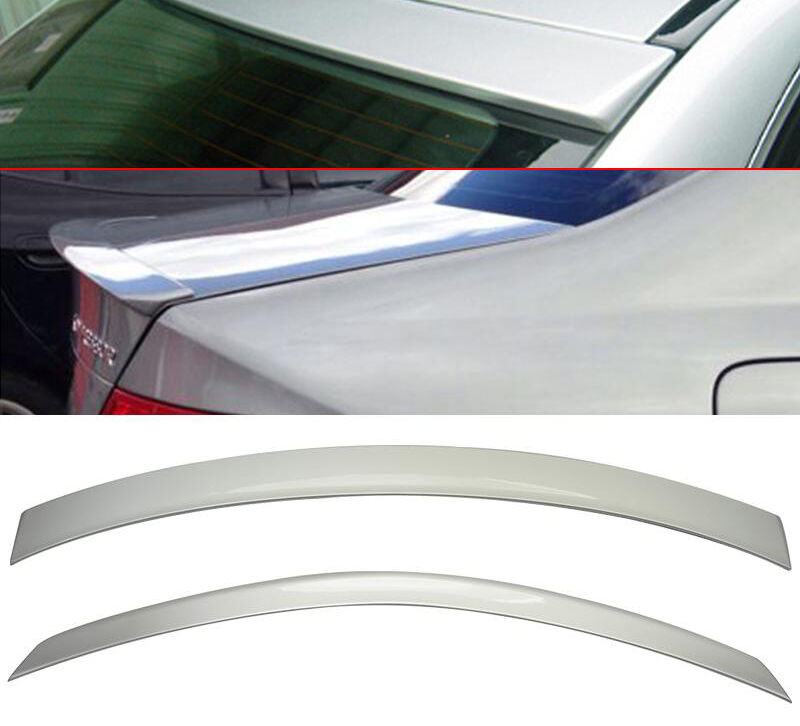 2008-2014 Mercedes Benz C-Class W204 Sedan Trunk + Roof Spoiler/Wing Combo 2PC Iridium Silver Metallic #744 - CB-A004836