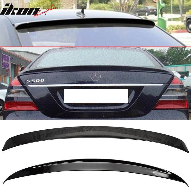 2007-2013 Mercedes Benz S-Class W221 4DR Sedan Trunk + Roof Spoiler/Wing Combo 2PC Black #040