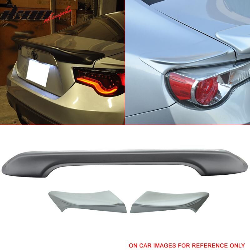 2017-2020 Toyota 86 Trunk Spoiler w/Side Wings Ice Silver #G1U