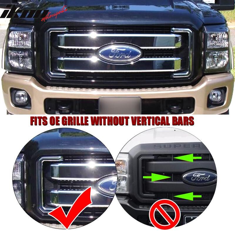 2011-2016 Ford F-250/F-350/F-450/F-550 Super Duty Grille Molding 4PC Chrome