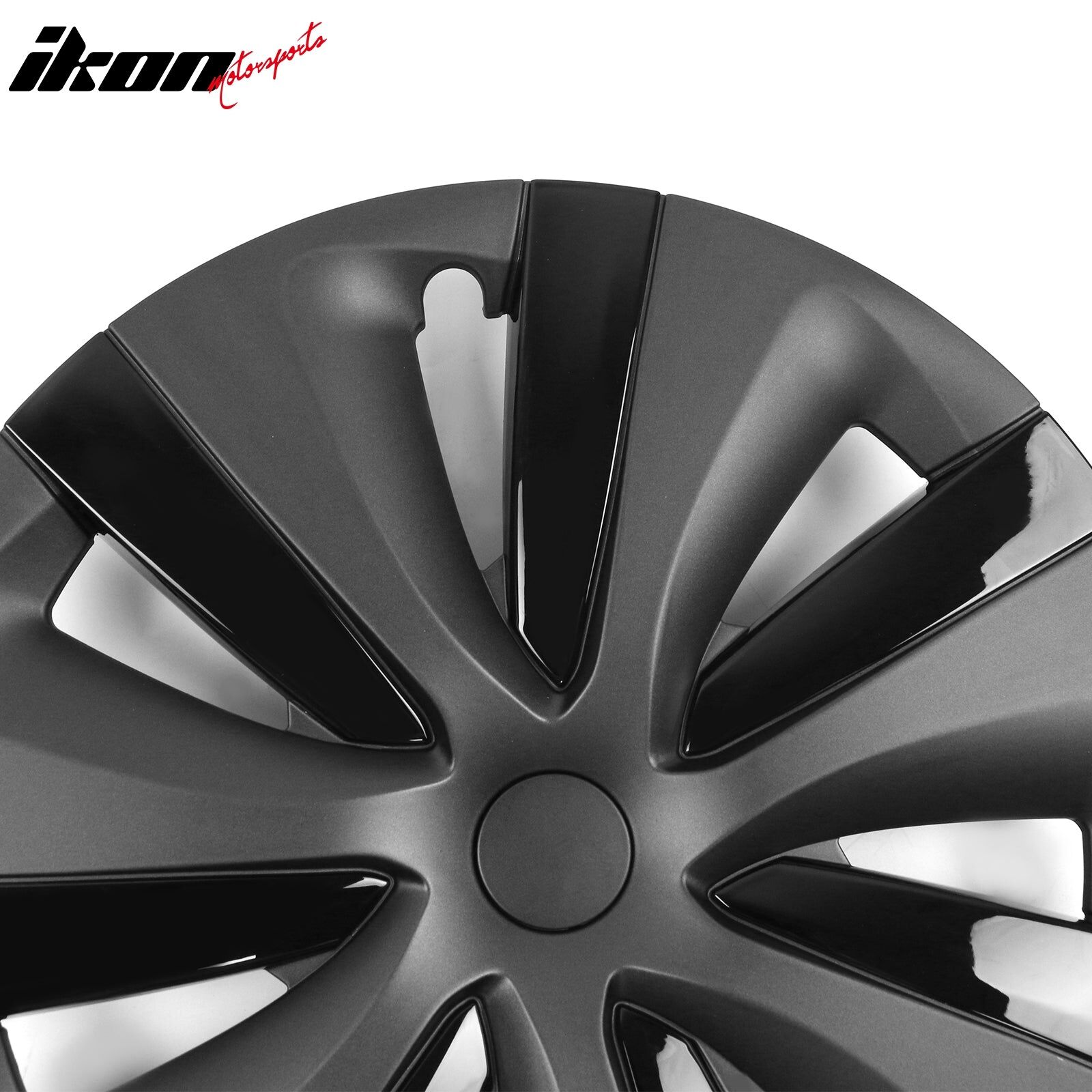 2024-2025 Tesla Model 3 S Style Gunmetal/Gloss Black Hubcab Wheel Covers 18"