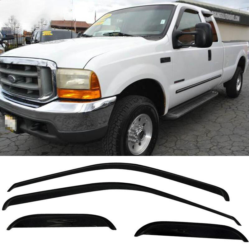 1999-2016 Ford F-250/F-350 Super Duty Extended Cab Acrylic Window Visors 4PC Set - WD-FFSD99EC_IK2