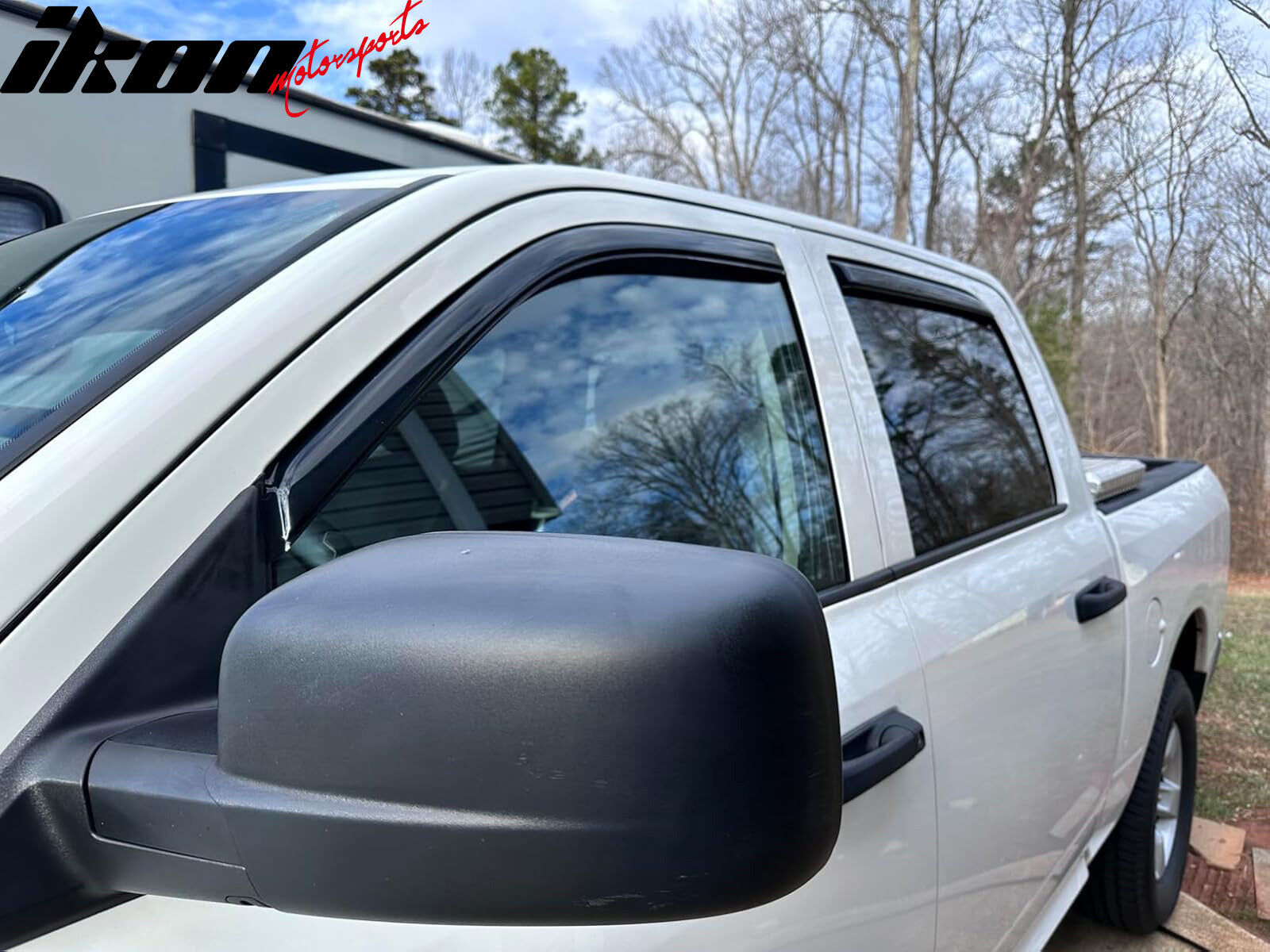 2009-2025 Dodge Ram 1500/2500 Crew Cab Acrylic Smoke Window Visors Vent Guard