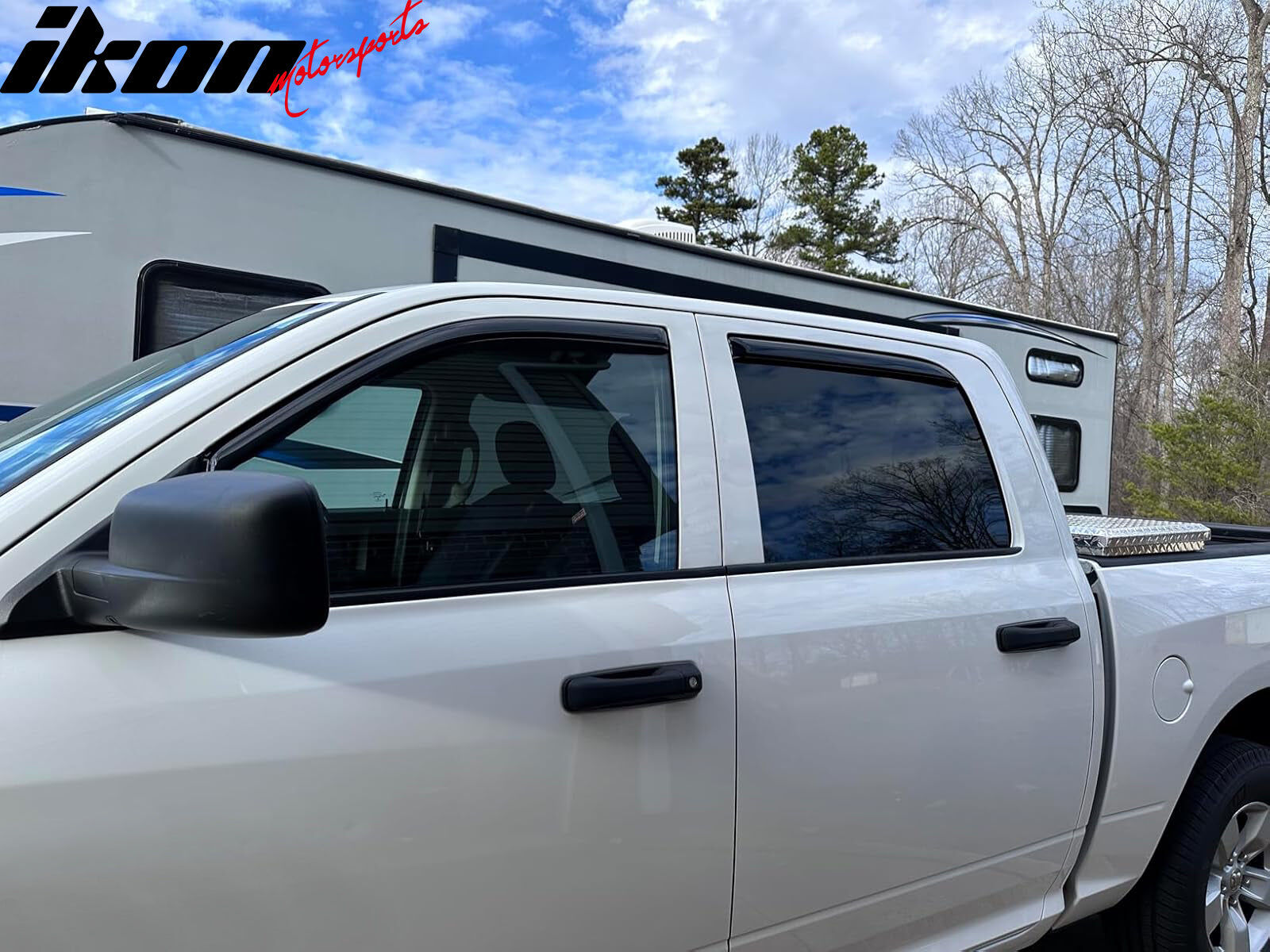 2009-2025 Dodge Ram 1500/2500 Crew Cab Acrylic Smoke Window Visors Vent Guard