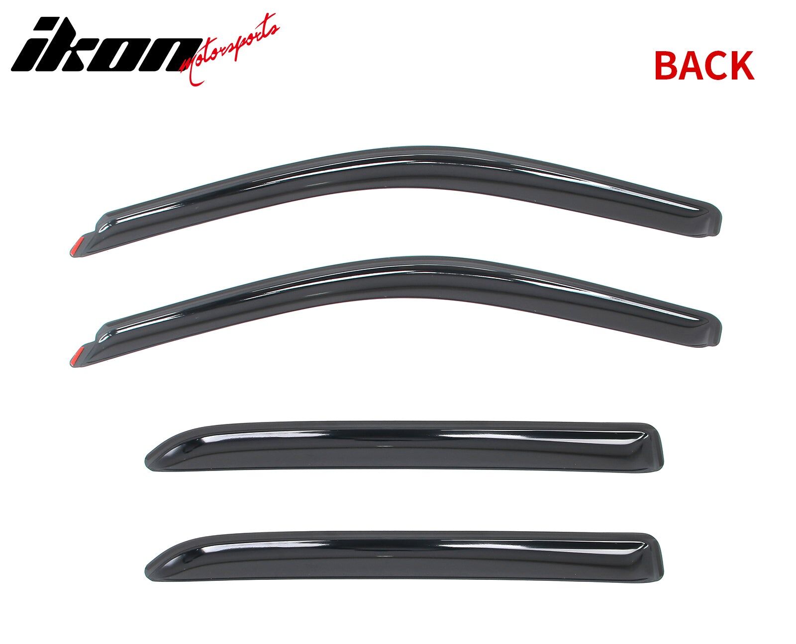 2009-2025 Dodge Ram 1500/2500 Crew Cab Acrylic Smoke Window Visors Vent Guard