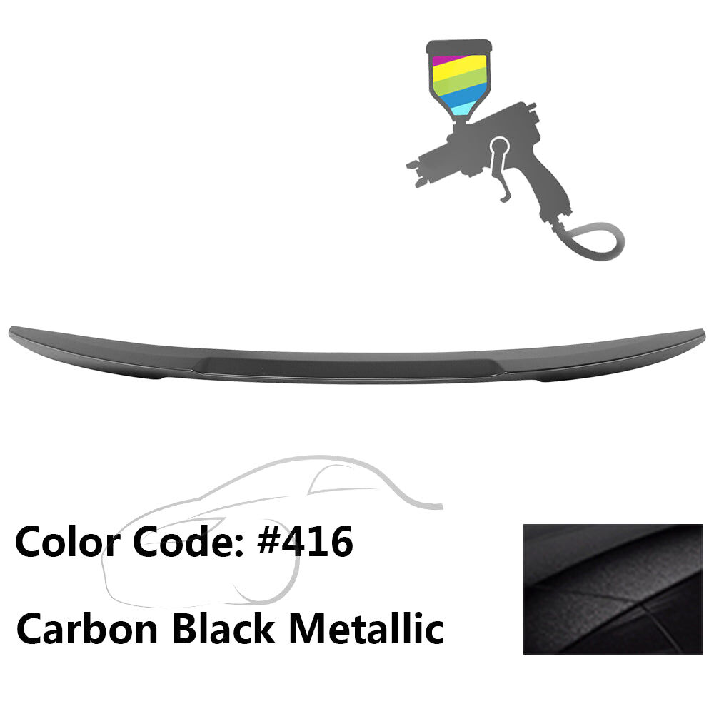 2007-2013 BMW 1-Series E82 Coupe M4-Style ABS-Plastic Rear Spoiler Wing Pre-Painted #416 Carbon Black Metallic