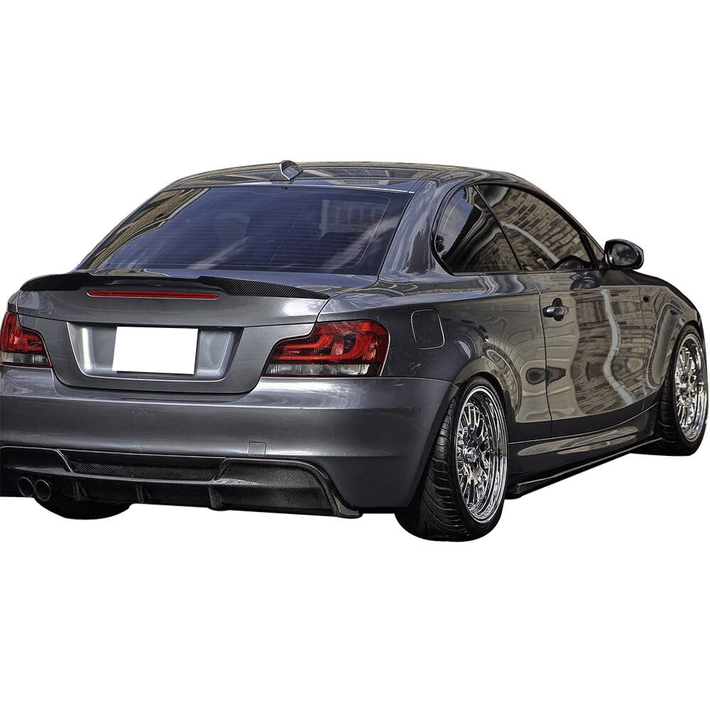 2007-2013 BMW 1-Series E82 Coupe M4-Style ABS-Plastic Rear Spoiler Wing Pre-Painted #416 Carbon Black Metallic