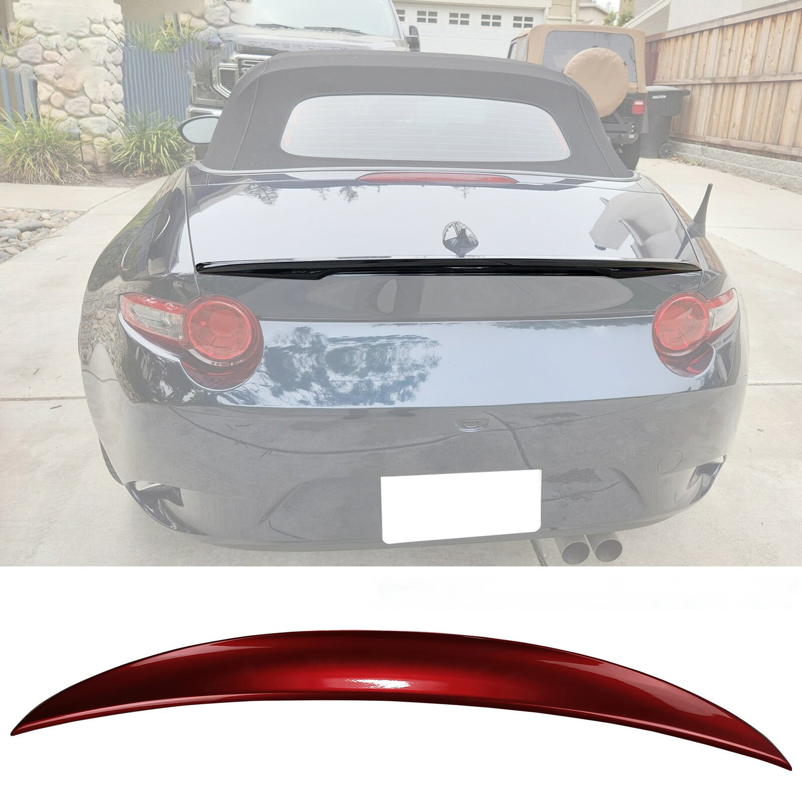 2016-2025 Mazda MX-5 Miata Performance ABS-Plastic Rear Spoiler Wing Pre-Painted #41V Red - 9-T-2581-41V