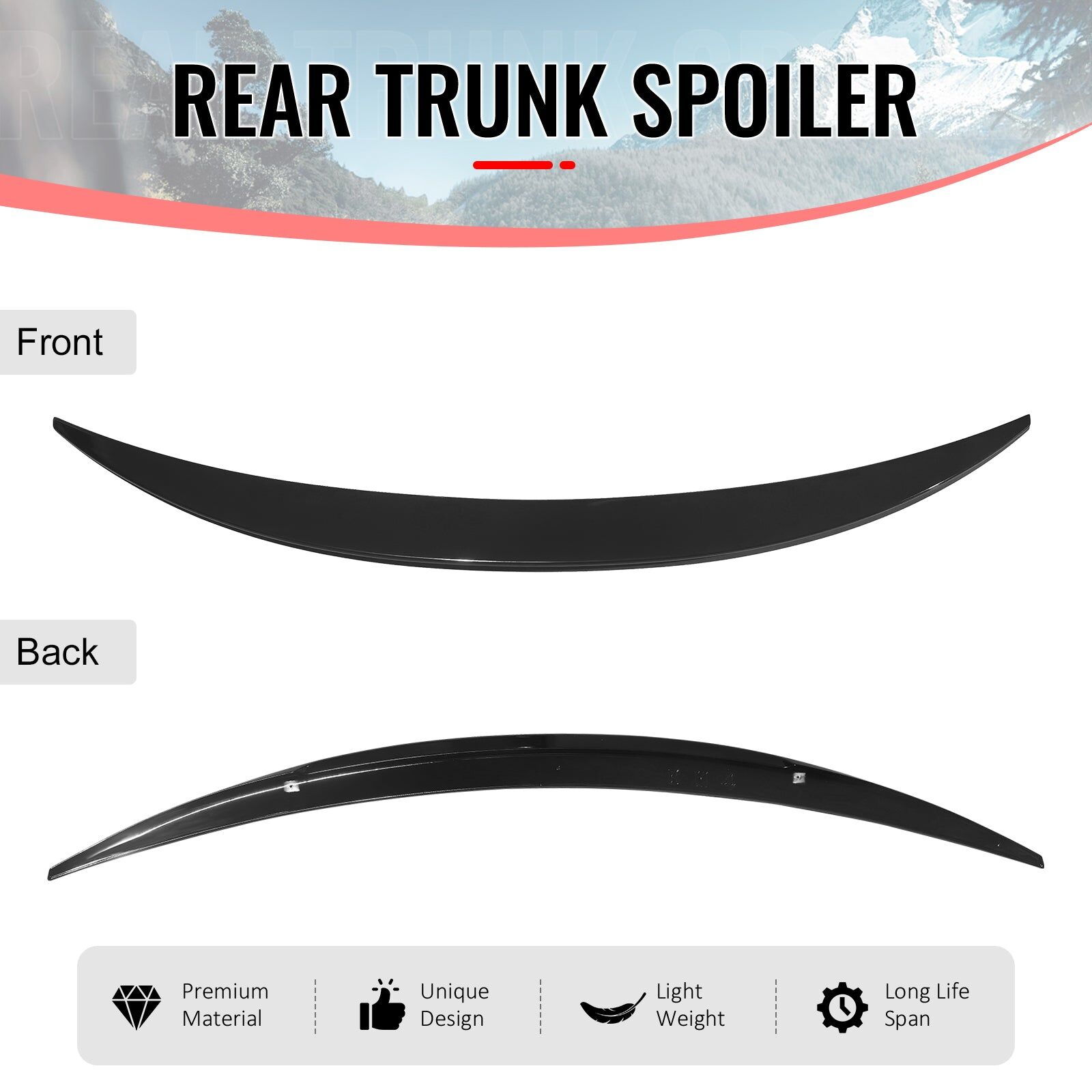2008-2013 BMW 1-Series E82 Coupe Performance ABS-Plastic Rear Spoiler Wing