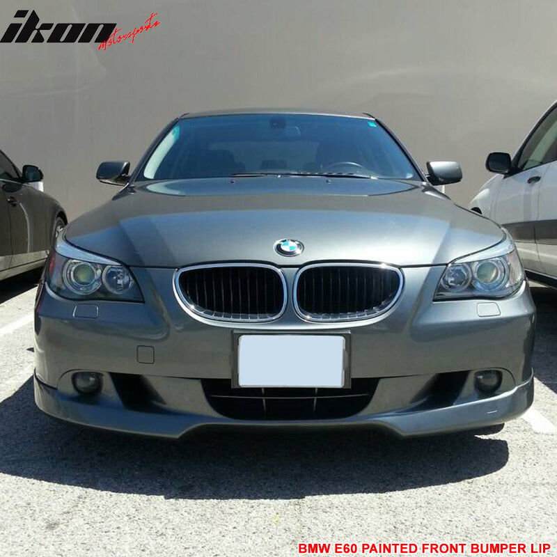 2004-2007 BMW 5-Series E60 Polyurethane Front Bumper Lip Pre-Painted #354 Titanium Silver Metallic