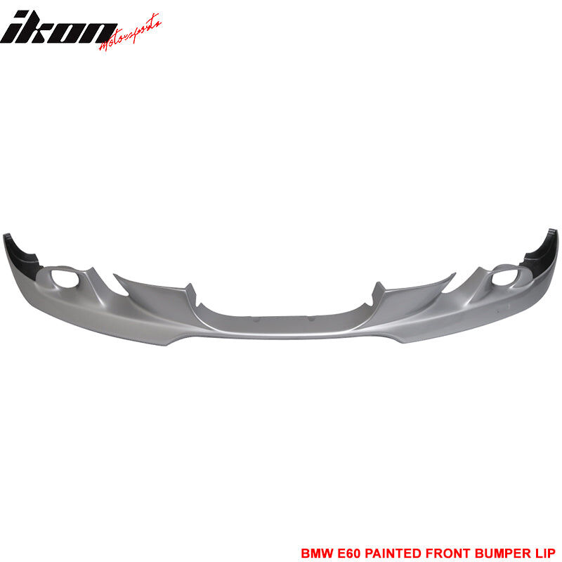 2004-2007 BMW 5-Series E60 Polyurethane Front Bumper Lip Pre-Painted #354 Titanium Silver Metallic