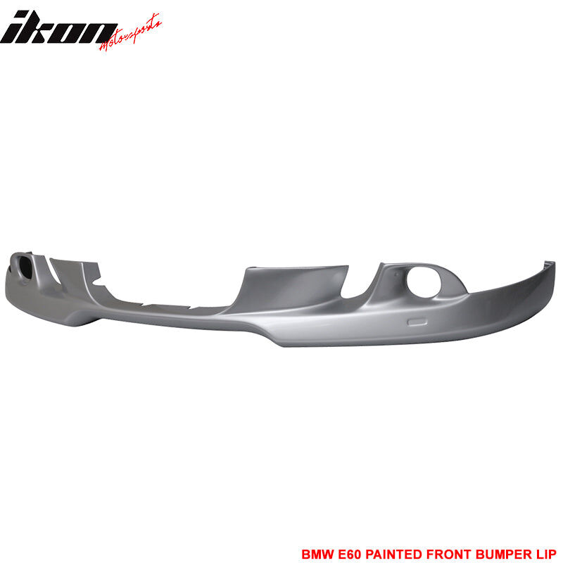 2004-2007 BMW 5-Series E60 Polyurethane Front Bumper Lip Pre-Painted #354 Titanium Silver Metallic