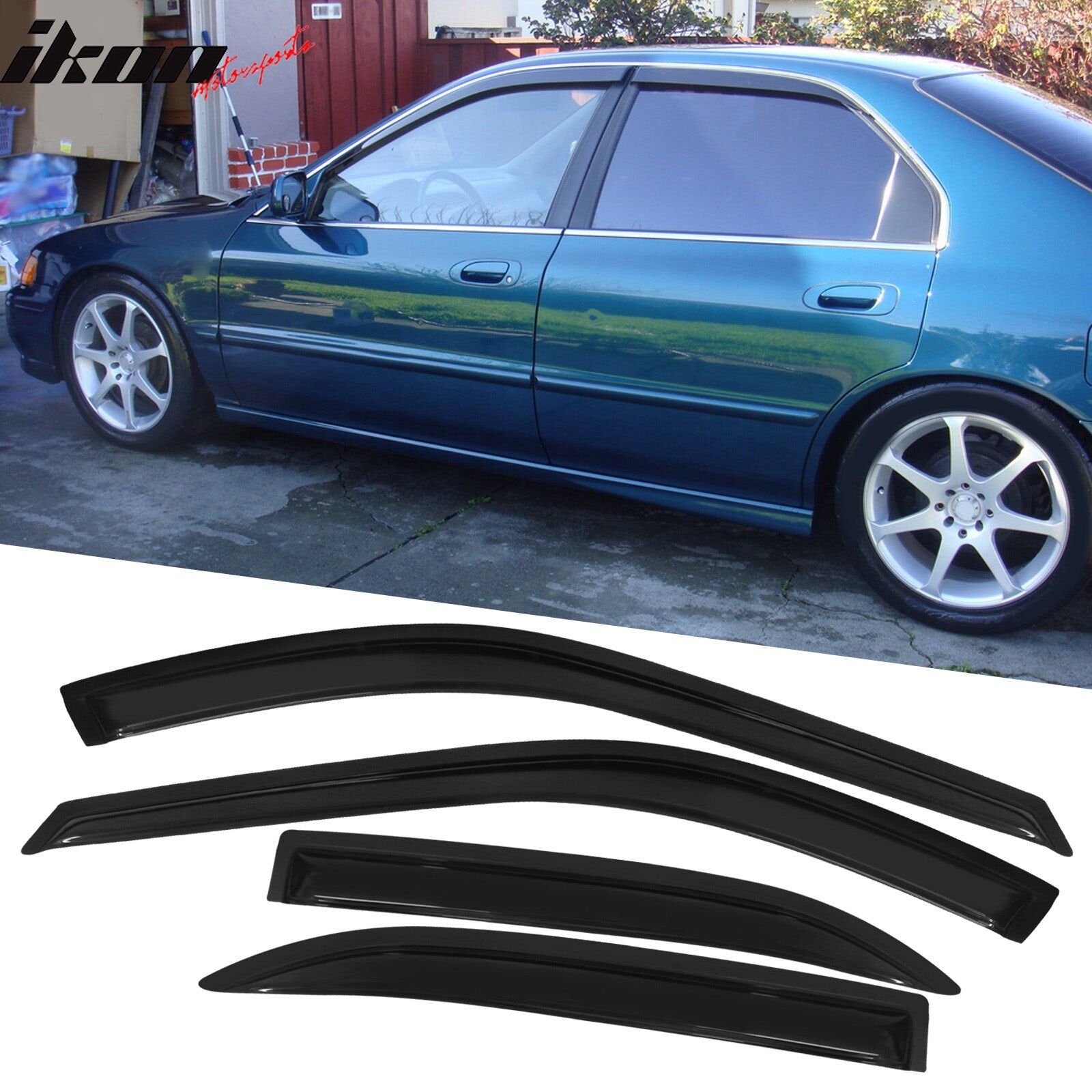 1996-1997 Honda Accord Mugen-Style Polypropylene Front Bumper Lip + Sun Window Visor