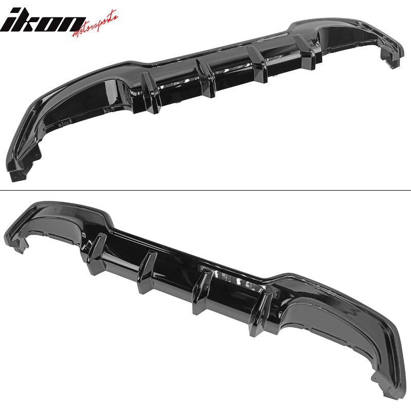 2019-2022 Toyota Corolla 5DR TS-Style ABS-Plastic Rear Diffuser + Rear Aprons Pre-Painted Attitude Black Metallic (Color Code #218)