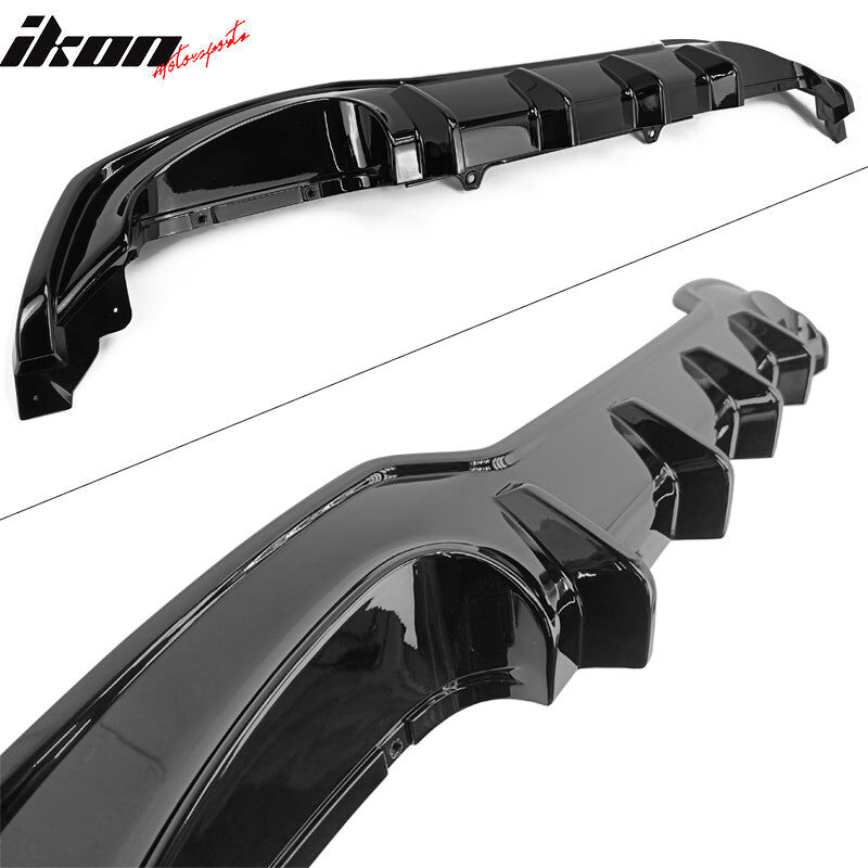 2019-2022 Toyota Corolla 5DR TS-Style ABS-Plastic Rear Diffuser + Rear Aprons Pre-Painted Attitude Black Metallic (Color Code #218)