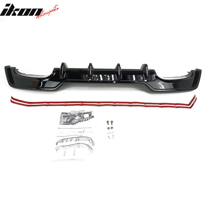 2019-2022 Toyota Corolla 5DR TS-Style ABS-Plastic Rear Diffuser + Rear Aprons Pre-Painted Attitude Black Metallic (Color Code #218)
