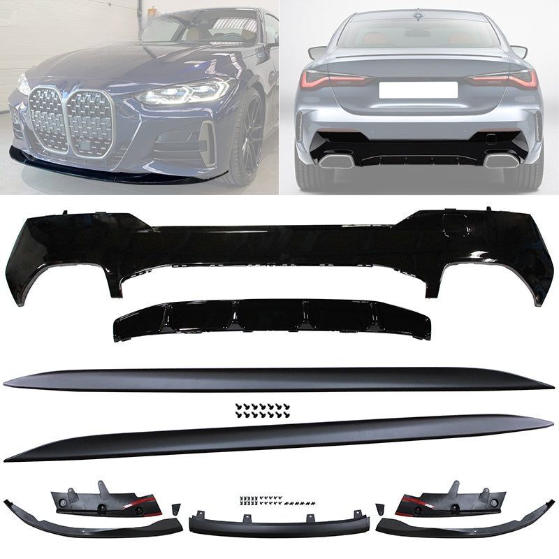 2021-2025 BMW 4-Series G22/G23 M-Performance Polypropylene Front Lip + Side Skirts + Rear Lip - CB-A013024