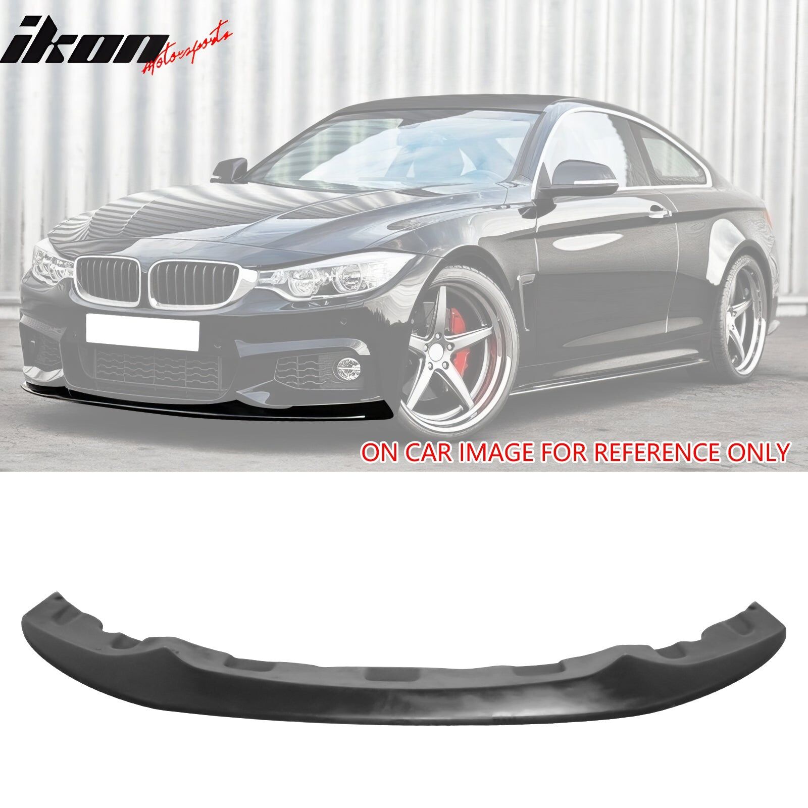 2014-2020 BMW 4-Series F32/F33/F36 Polyurethane Front Bumper Lip + Splitters + Gunmetal Rod