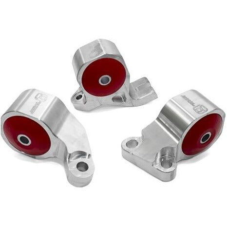 88-91 Civic/CRX Polished Aluminum Replacement Mount Kit D-Series Cable Up to 250HP 60A Red Innovative Mounts - B19151-60A-P
