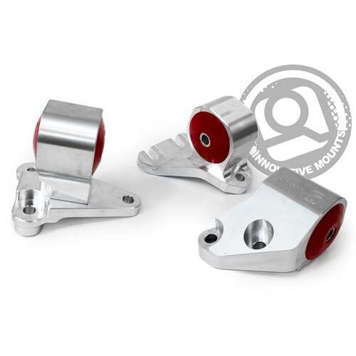 92-93 Integra Non GSR Replacement Polished Aluminum Mount Kit B18A1 Manual /Cable Up to 250HP 60A Red Innovative Mounts - B19351-60A-P