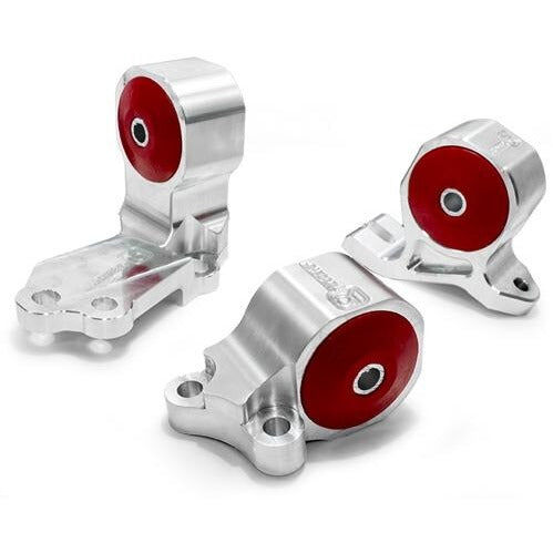 88-91 Civic/CRX Conversion Polished Aluminum Engine/Motor Mount Kit B Series Hydro 250-400HP 75A Black Innovative Mounts - B49150-75A-P