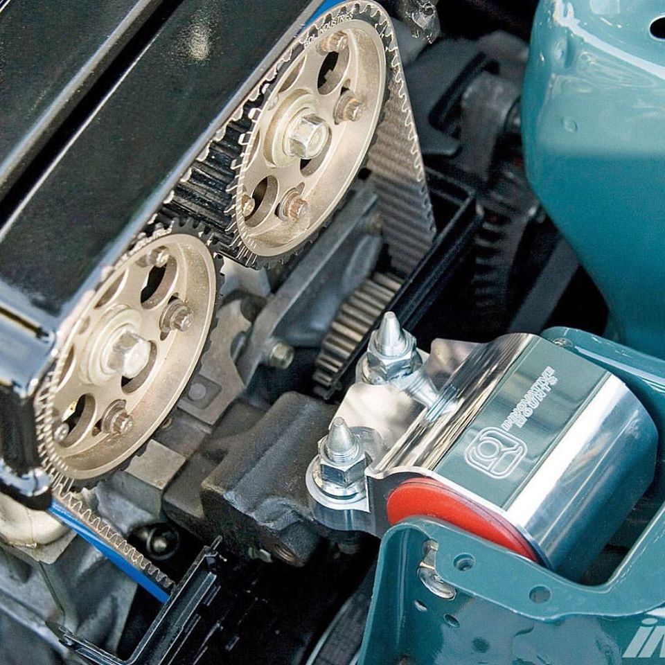 88-91 Civic/CRX Conversion Polished Aluminum Engine/Motor Mount Kit B Series Hydro 500+HP 95A Red by Innovative Mounts