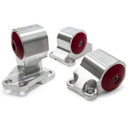 92-95 Civic Polished Aluminum Conversion Engine/Motor Mount Kit 2 Bolt Post Mount Only B/D Series Manual/Auto 2 Manual/Hydro Solid Polished Aluminum No Bushings Innovative Mounts - B49550-SLD-P