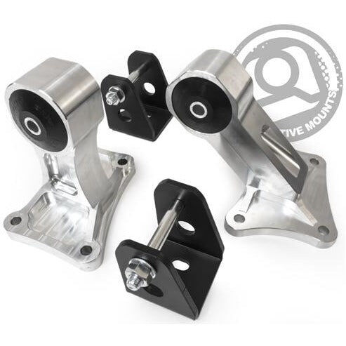 00-09 S2000 Polished Aluminum Replacement Engine/Motor Mount Kit F-Series/Manual 250-400HP 75A Black Innovative Mounts - B90750-75A-P