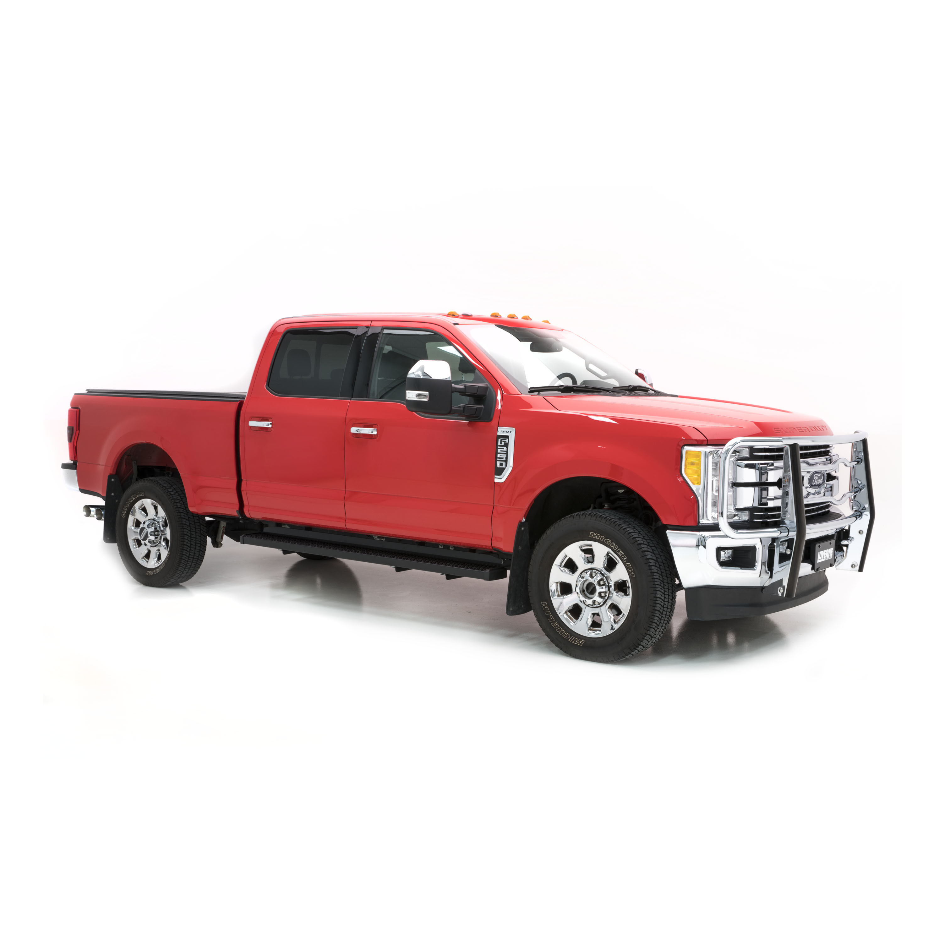 2017-2024 Ford F-250/F-350/F-450/F-550 Super Duty Crew Cab Grip Step 7" Running Boards Black Textured