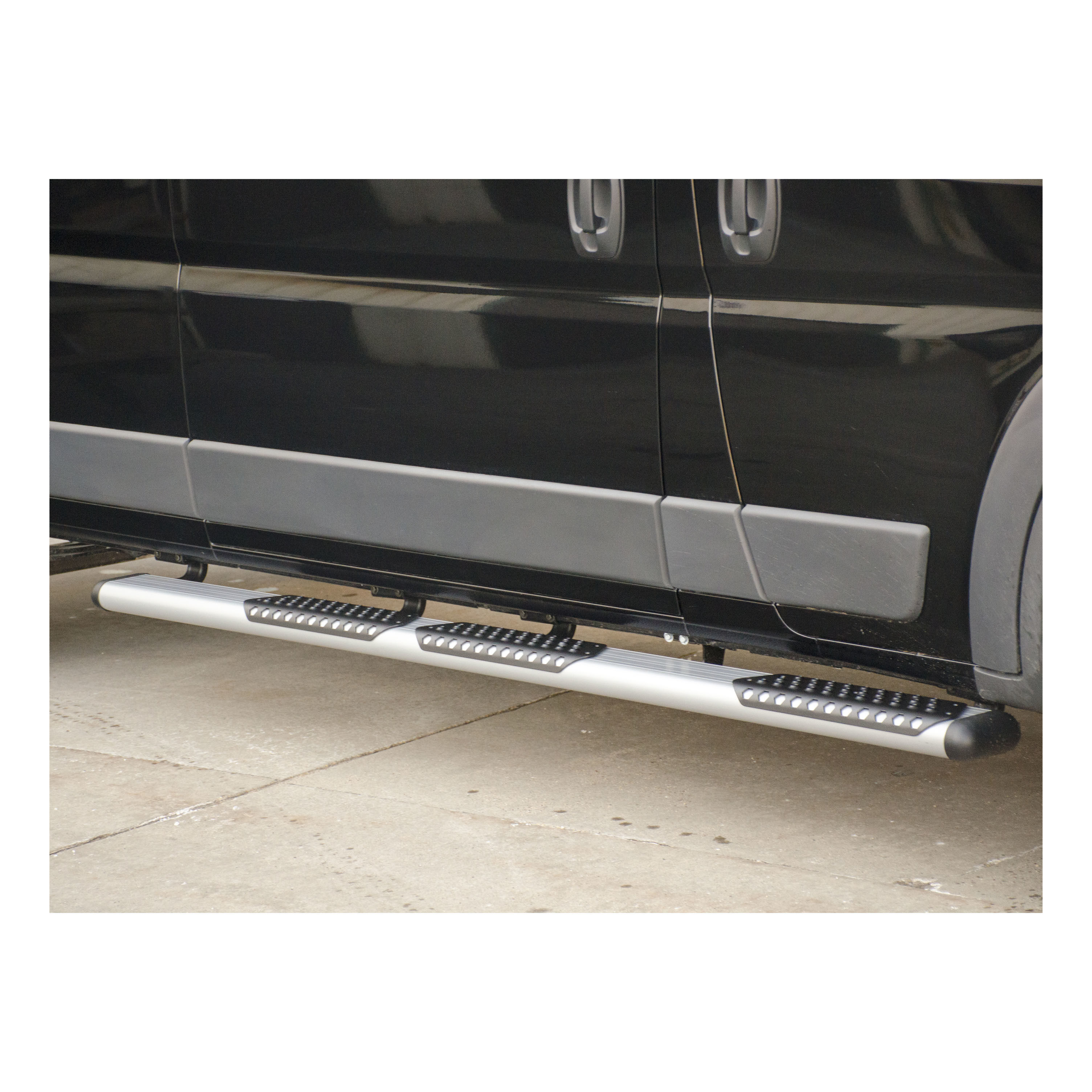 2003-2014 Chevrolet Express 1500 135" WB Regular O-Mega II 6" Oval Side Steps Silver