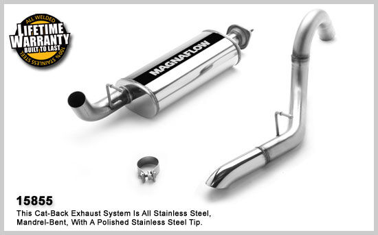 2000-2006 Jeep Wrangler Sahara MagnaFlow Cat Back Exhaust System