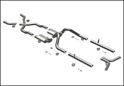 1955-1957 Chevrolet Bel Air MagnaFlow Crossmember Back Exhaust System - 16596