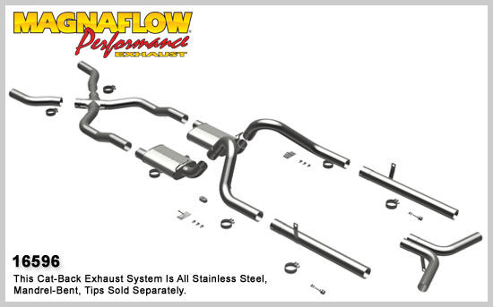 1955-1957 Chevrolet Bel Air MagnaFlow Crossmember Back Exhaust System