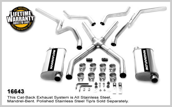 1966-1972 Chevrolet C10 Pickup Base MagnaFlow Crossmember Back Exhaust System