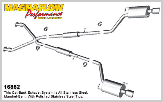 2007-2008 Infiniti G35 4DR G35x Sedan MagnaFlow Cat Back Exhaust System