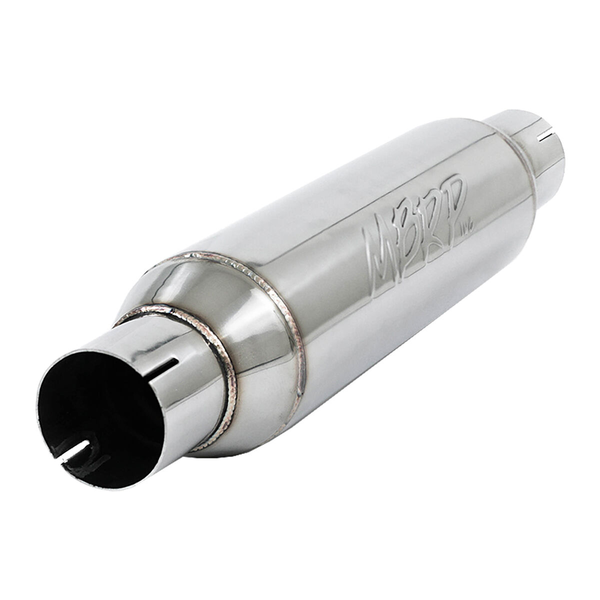 MBRP Exhaust R1012 Resonator; 2.5in. Inlet; Outlet; 16in. body; 20in. overall; T304 - R1012