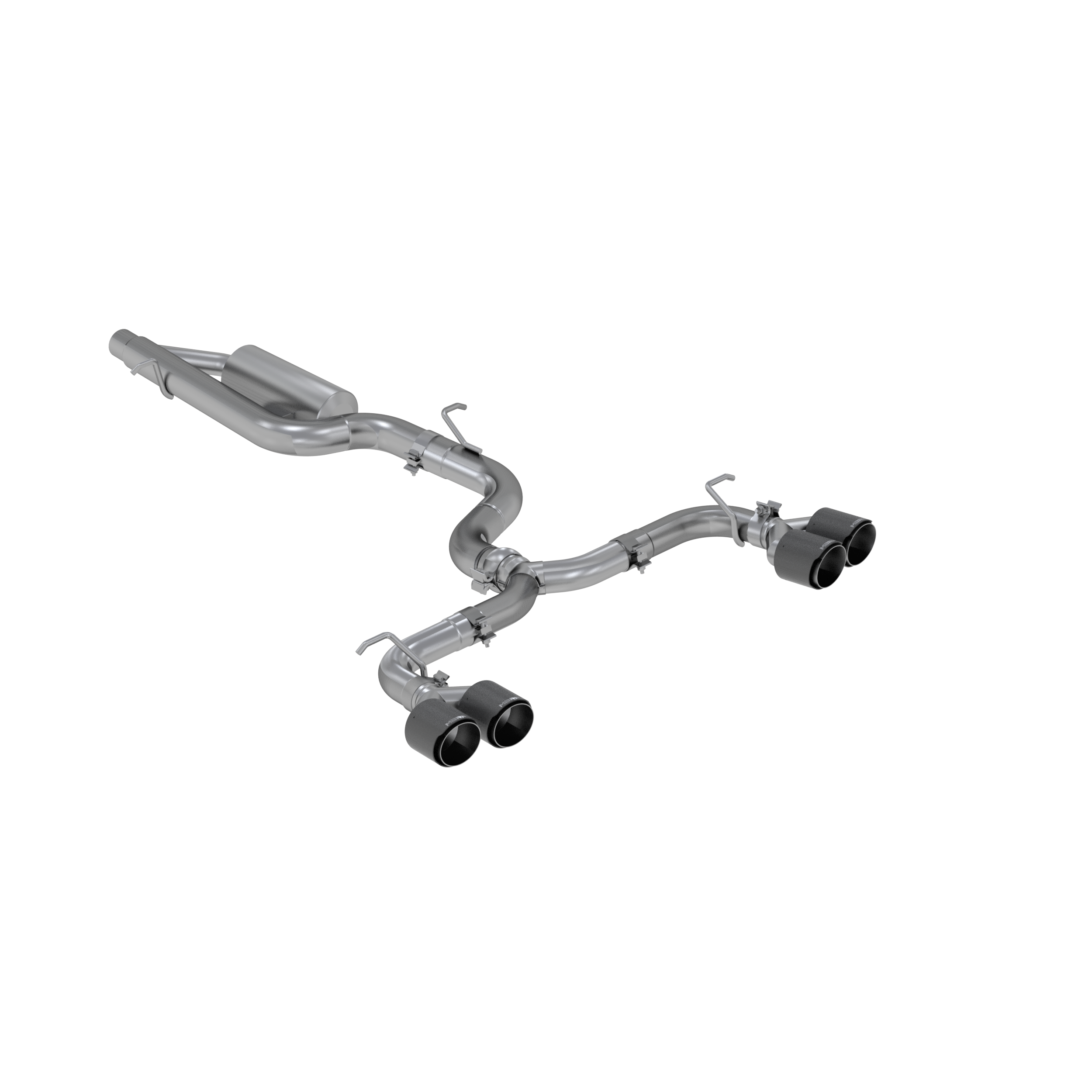 2015-2019 Volkswagen Golf R MBRP Exhaust S46033CF 3in. Cat-Back; Valve Delete; Quad Split Rear Exit; T304; CF Tips - S46033CF